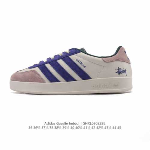 公司级 阿迪达斯 Adidas Originals Gazelle Indoor复古三叶草防滑透明橡胶板鞋经典运动鞋。这款经典鞋,忠于原版设计,缀撞色三条纹和鞋