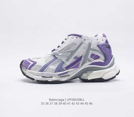Balenciaga 巴黎世家Runner 户外概念鞋 拼接式鞋面 侧面配金属质感网眼布 内面配有额外金属光泽饰件 柔软轻质中底设计 缓震回弹 纷繁设计 - 点击图像关闭