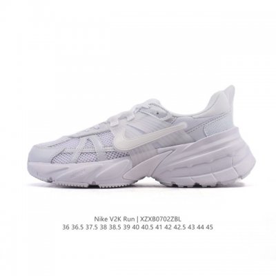 Nike 耐克 V2K Run 减震防滑 复古低帮运动跑步鞋 超火复古跑鞋，采用太空革组合呼吸网眼布鞋面材质，搭载正确4层组合底模，嵌入Tpu加固稳定模块,双层