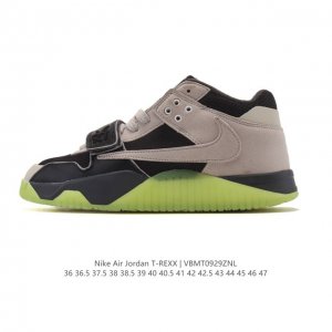 新品公司级 耐克 乔丹 Travis Scott X Jordan Jumpman Jack “Bright Cactus”舒适百搭 防滑耐磨 中帮 复古篮球鞋