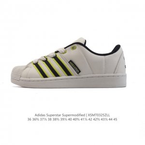 130 阿迪达斯Adidas 中性 Originals Superstar Supermodified Shoes 经典贝壳头运动鞋板鞋小白鞋。这款经典运动鞋，