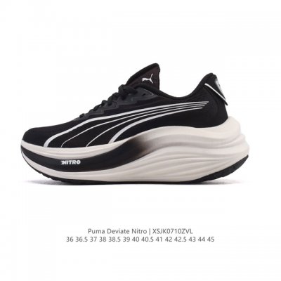 公司级 彪马 Puma Deviate Nitro3男女士2025年新款跑步鞋减震舒适缓冲回弹简约软底运动鞋注氮泡沫橡胶鞋垫耐磨防滑百搭老爹鞋 Deviate