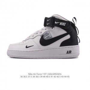 公司级 耐克 Nike Air Force 1 ‘07 High 空军一号 Af1 高帮魔术贴百搭休闲厚底增高运动板鞋时尚男女鞋，柔软、弹性十足的缓震性能和出色