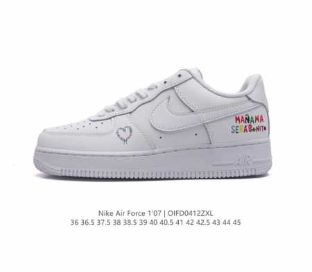 耐克 Nike Air Force 1 '07 Low 空军一号含气垫 低帮百搭厚底增高休闲运动板鞋。柔软、弹性十足的缓震性能和出色的中底设计，横跨复古与现代的 - 点击图像关闭