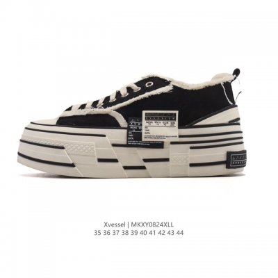 公司级 吴建豪个人新锐品牌Xvessel G.O.P Mule Slip On 重工解构厚底软木运动鞋 百搭乞丐风增高帆布面板鞋休闲男女鞋 包头运动拖鞋，古法手