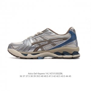 公司级 亚瑟士 Asics Gel-Kayano 14 公司级版本运动休闲透气专业缓震慢跑鞋。采用工程弹性双层再生网格密度鞋面材质，后跟3D可视gel缓震乳胶物