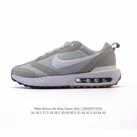 耐克 Nike Air Max Dawn 黎明系列 低帮气垫百搭休闲运动慢跑鞋，从配色上彰显出浓厚的复古气质。最大的亮点当属鞋型设计上加入结构元素，汲取1984 - 点击图像关闭