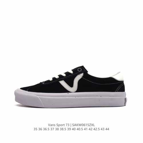 Vans T字头德训鞋 范斯 Premium 高阶支线sport 73 经典黑白麂皮男女款情侣板鞋休闲帆布鞋 该支线继承了vault Og与安纳海姆复古的气质，