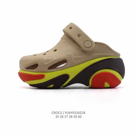 140 【新款公司级】卡骆驰Crocs贝壳泡芙洞洞鞋厚底增高休闲鞋 沙滩凉拖鞋 家居休闲一式两用拖鞋 白敬亭同款，坡跟设计很稳健，热门爆款鞋，男女都有码。贝壳泡 - 点击图像关闭