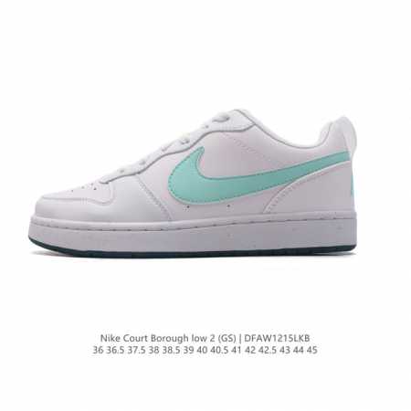 耐克 Nike 男女子运动鞋 Court Borough Low 小空军低帮板鞋。1.其皮革材质的鞋面结合网眼鞋舌，在出众外观与质感的同时提供稳固支撑，并且提升 - 点击图像关闭