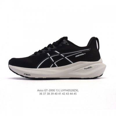 新品 亚瑟士Asics男女子稳定支撑跑步鞋 Gt-2000 13 黑色厚底增高运动老爹鞋 Asics Gt-2000 13是一款专为日常慢跑和长距离训练设计的跑