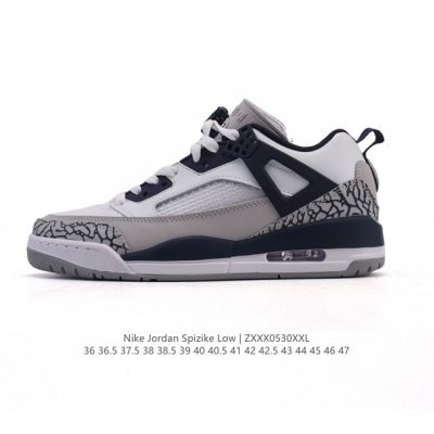 公司级 耐克 Nike Jordan Spizike Low 经典爆裂纹复古运动篮球鞋！全新低帮造型吸睛！整双鞋在融合了 Air Jordan 经典鞋款中的标志