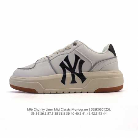 Mlb Chunky Liner Mid人气单品学长鞋系列轻量增高厚底百搭休闲运动板鞋轻便胶鞋 高级街头休閒品牌鞋。Mlb Chunky Liner 学长鞋是从 - 点击图像关闭