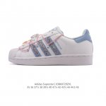 阿迪达斯 Adidas Superstar 2025年新款鞋子 蛇年新款经典贝壳头系列 解构绑带 双鞋带 新款休闲板鞋潮流男女士运动鞋。鞋面柔软帆布拼接材质 标