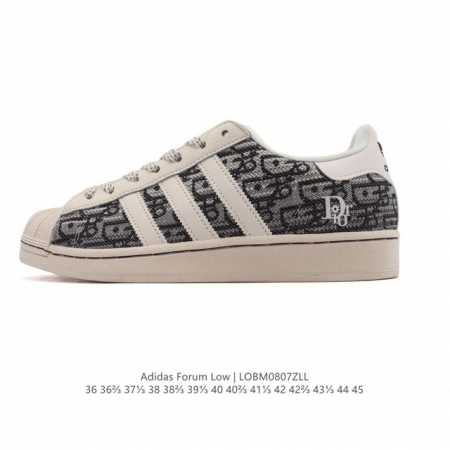 阿迪达斯 Adidas Superstar 2025年新款鞋子 蛇年新款 迪奥联名 经典贝壳头系列 新款休闲板鞋潮流男女士运动鞋 。鞋面织物拼接材质 标志性的贝 - 点击图像关闭