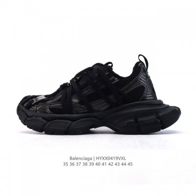 公司级 巴黎世家 Balenciaga 3Xl Sneakers 巴黎世家 十代网布系带低帮走秀复古老爹运动鞋 透气网纱 网面 材料和聚氨酯 磨损效果 鞋头边缘