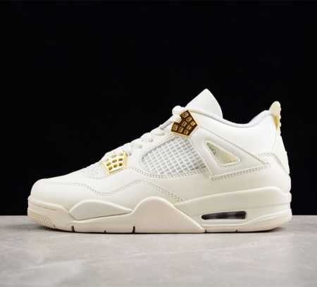 Air Jordan 4 Retro Wnns Vivid Sulfur 米白金 Aj4 乔丹4代乔丹篮球鞋aq9129-170 鞋身整体采用米白色皮革鞋面设计 - 点击图像关闭