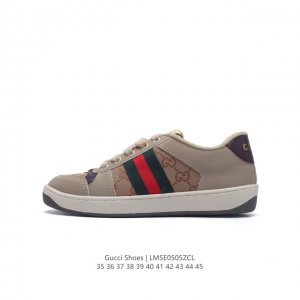 古驰 Gucci Screener系列做旧脏脏鞋时尚厚底增高复古板鞋潮运动鞋，复古学院风款式与融入怀旧运动服风格的面料风靡数十年，不同风格演绎出的协奏之曲为20