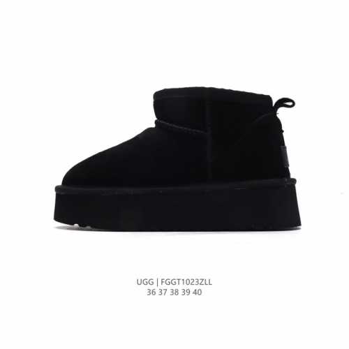 UGG 中帮靴子 雪地靴 俏皮可爱的百变造型， 美国轻奢品牌UGG 平底系列冬季羊毛一体雪地休闲保暖毛毛家居包头棉鞋。官方同步包装 检验标 材料采用原厂防污防水
