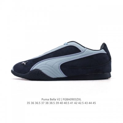 新品 puma彪马 Bella V2 Leather 中国限定时尚百搭 舒适 德训 薄底鞋 耐磨 低帮 生活休闲鞋 新款情侣复古运动鞋女子德训鞋休闲鞋不对称流动