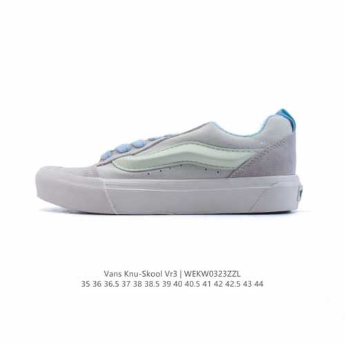 140 万斯 Vans Knu-Skool Vr3 Lx 面包鞋皮革帆布拼接鞋面。坎普尔·茱利安系列低帮复古硫化休闲运动板鞋“肥胖版大Logo”要说整个2023