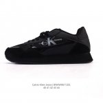 新品 Calvin Klein 卡文克莱 街头 低帮 运动鞋 潮流 复古 板鞋 Calvin Klein Jeans 男款Ck牛皮革拼接印花休闲运动阿甘鞋简约百