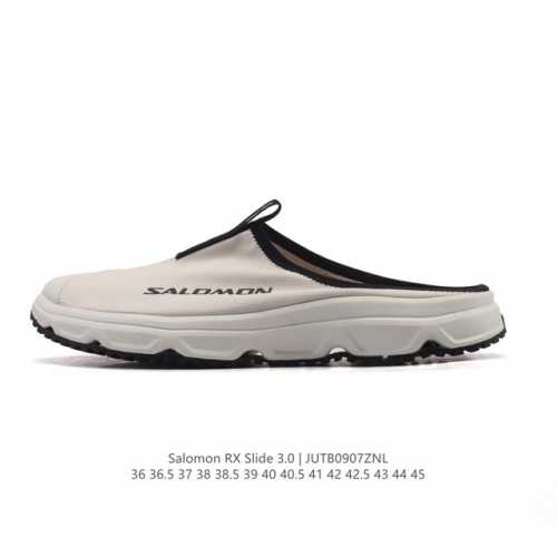新品公司级 Salomon Rx Slide 3.0：缓震与透气设计透气轻量减震休闲运动恢复拖鞋 沙滩拖鞋 包头凉拖鞋 1. 缓震与支撑性 中底科技：采用超大尺