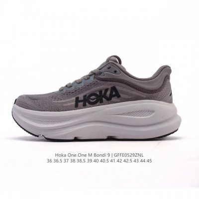 公司级 Hoka畅行无阻 Hoka One One Bondi 9 舒适百搭耐磨轻便 低帮跑步鞋 男女款。Bondi 9 最显著的变化在于其鞋底单元，原本扎实可