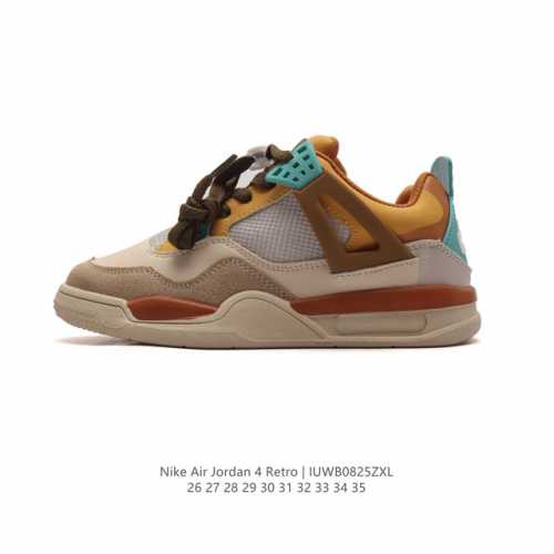 童鞋 耐克 Nike Air Jordan 4 Retro Og迈克尔 乔丹aj4代 Aj4 乔4 乔丹4代 中帮复古休闲运动文化篮球鞋儿童运动鞋。秉承轻量化的