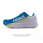 新品 Hoka One One 男女款火箭 Rocket X 轻便透气缓震支撑碳板竞速马拉松公路跑步鞋 White Diva Blue 深海蓝 M5 W6Hok
