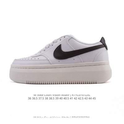 Nike耐克新款Nike Court Vision Alta Ltr 厚底增高运动休闲板鞋。时尚设计，巧妙融合皮革材质搭配加高鞋底。出众篮球鞋外观搭配柔软鞋舌，