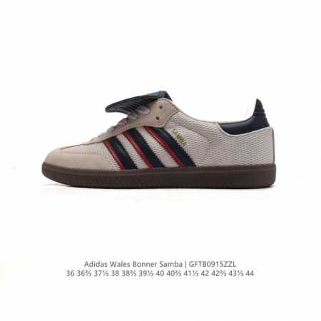 阿迪达斯 德训鞋 经典复古低帮休闲运动慢跑鞋wales Bonner X Adidas 2024 全新秋冬系列联名鞋款 经典运动板鞋。该鞋超大鞋舌采用皮革网面拼 - 点击图像关闭