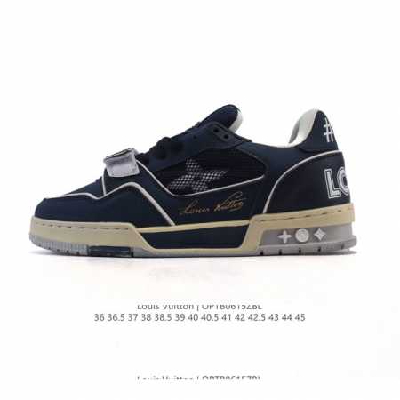 公司级 耐克 Nike Sb Dunk Low Pro 运动鞋复古板鞋 路易威登联名。采用柔软皮革织物拼接鞋面，经久耐穿，塑就如元年款 Dunk 般的复古质感。 - 点击图像关闭