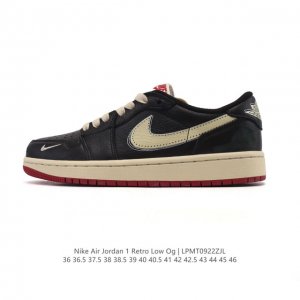耐克 乔丹Air Jordan 1 Low Aj1 乔1 乔丹1代Aj1 低帮复古文化休闲运动篮球鞋。该鞋款从 1985 年元年款汲取设计灵感，焕新演绎简约经典
