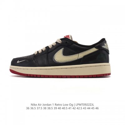 耐克 乔丹Air Jordan 1 Low Aj1 乔1 乔丹1代Aj1 低帮复古文化休闲运动篮球鞋。该鞋款从 1985 年元年款汲取设计灵感，焕新演绎简约经典