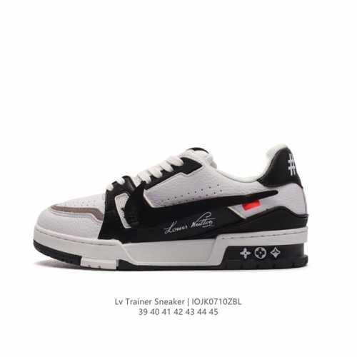 Louis Vuitton 路易威登 原装进口平纹纹粒面小牛皮革鞋面材质，原装一致tpr光泽组合鞋底，耐弯折滴塑支持片，鞋垫嵌入超软脚感乳胶材质驴的篮球鞋,Vi