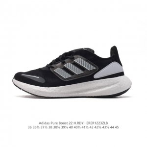 阿迪达斯 Adidas Pureboost 22 爆米花超弹跑步系列运动跑步鞋 厚底增高老爹鞋 新款稳定排汗减震回弹防滑耐磨跑步运动鞋跑步鞋。含再生材料的短距离