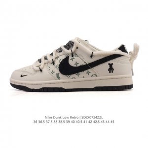 特价 耐克 Nike Dunk Low Retro 运动鞋复古板鞋2025年新款 男女鞋 解构绑带 双鞋带，作为 80 年代经典篮球鞋款，起初专为硬木球场打造，
