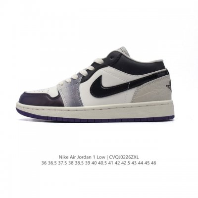 耐克 乔丹Air Jordan 1 Low Aj1 乔1 乔丹1代Aj1 低帮复古文化休闲运动篮球鞋。从1985 年面世的元年款汲取设计灵感，采用简洁大方的经典