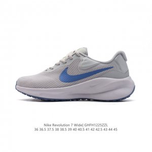 耐克 Nike Revolution 7 Wide 公路跑步鞋 宽版 厚底增高老爹鞋透气网面运动鞋。采用柔软缓震设计，具有出色支撑力，为你开启跑步新境界。这款公
