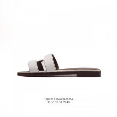 HERMES FOOTWEAR WOMAN 爱马仕 礼装 拖鞋 黑白等多色万年经典爱马士 女神标配 度假 居家 必备 东莞原厂真皮大底平底拖鞋！度假搭配神器！最