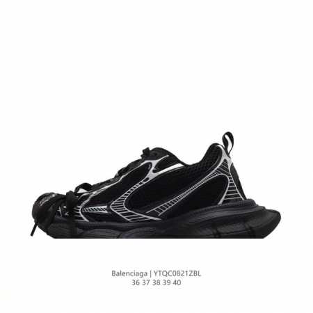 balenciaga 3Xl Sneakers 巴黎世家十代网布系带低帮走秀复古老爹鞋 网布材料和聚氨酯 磨损效果 鞋头边缘和后帮 Balenciaga 徽标 - 点击图像关闭