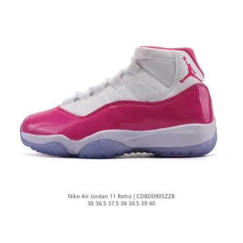 耐克乔丹11代 Nike Air Jordan 11 Retro 复刻女款运动鞋 Aj11代经典设计，深受球员与球迷喜爱。Jordan 乔丹 采用漆皮牛培革鞋面