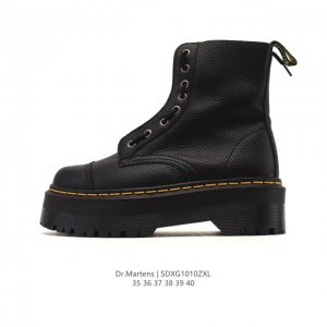 公司级 D.R Martens 马汀博士 商务皮鞋 荔枝纹 高帮马丁靴 筒靴 女士休闲鞋 增高厚底网红经典英伦风上线人手必备Dr.Martens 复古靴子 高帮