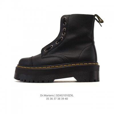 公司级 D.R Martens 马汀博士 商务皮鞋 荔枝纹 高帮马丁靴 筒靴 女士休闲鞋 增高厚底网红经典英伦风上线人手必备Dr.Martens 复古靴子 高帮