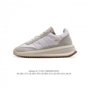 阿迪达斯adidas Sl 72 Shoes 经典复古薄底运动鞋 T头鞋 三叶草复古休闲跑步鞋休闲运动鞋 这款经典运动鞋携复古型格，来访你的活力日常 采用舒爽网