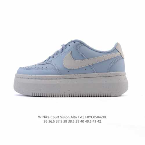 耐克Nike Court Vision Lo校园风低帮复古篮球板鞋 松糕跟 厚底增高运动鞋 2025年新款小白鞋，延续80年代复古篮球鞋，添加学院风细节。皮革组