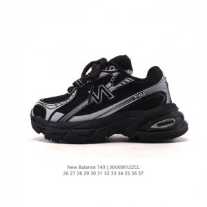 童鞋 New Balance Mr740 Nb新百伦系列儿童复古老爹风休闲运动慢跑鞋。采用轻质牛剖革拼接透气网眼衬垫织物鞋面材质 T-Beam大底提供足步弓支撑