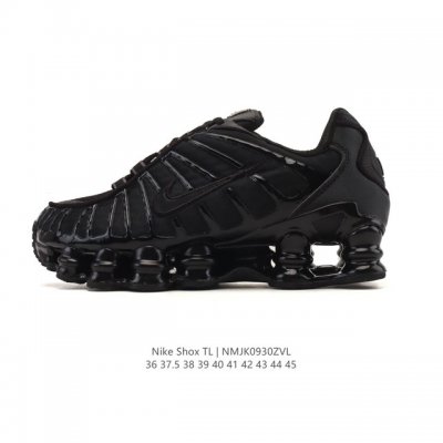 公司级 耐克 Nike Shox Tl 女子运动鞋厚底增高老爹鞋，令机械力学缓震性能跃升新层次。采用透气网眼鞋面和全掌型 Nike Shox 技术，革新演绎经典