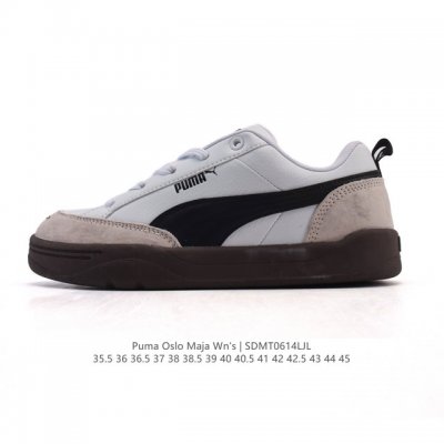 降价原价 元 Puma 彪马 Oslo Maja Wn's 2025年新款 小白鞋 厚底增高运动休闲板鞋 复古经典板鞋时尚小白鞋。原楦原纸版开发，采用固色翻毛皮